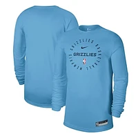 Men's Nike Light Blue Memphis Grizzlies 2024/25 Legend On-Court Practice Long Sleeve T-Shirt