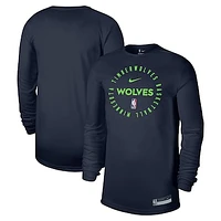 Men's Nike Navy Minnesota Timberwolves 2024/25 Legend On-Court Practice Long Sleeve T-Shirt