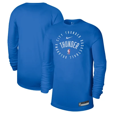 Men's Nike Blue Oklahoma City Thunder 2024/25 Legend On-Court Practice Long Sleeve T-Shirt