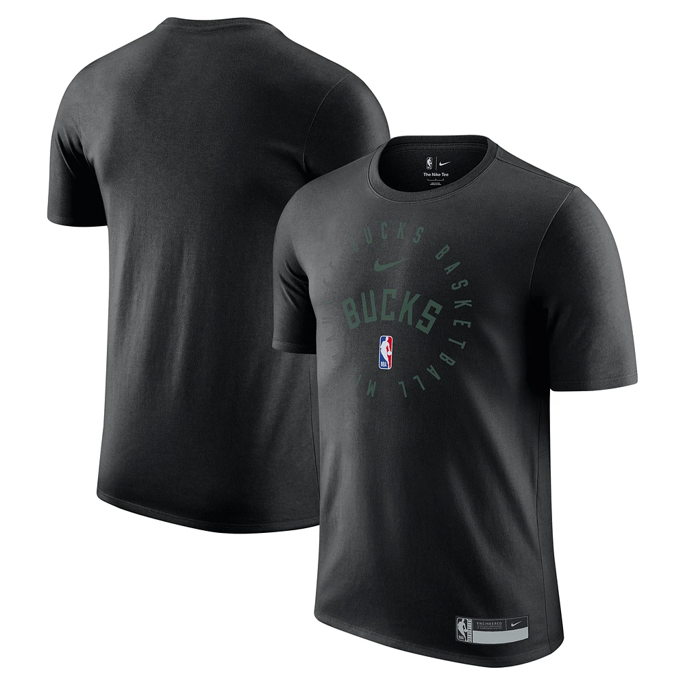 Men's Nike Black Milwaukee Bucks 2024/25 Legend On-Court Practice Performance T-Shirt