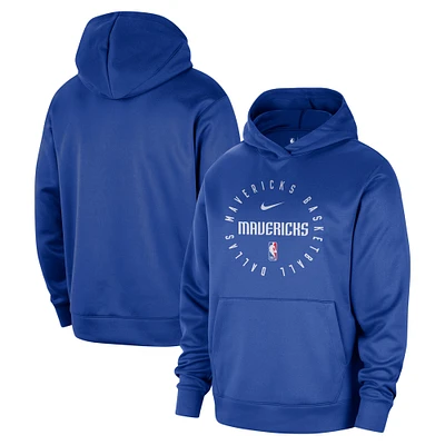 Men's Nike Blue Dallas Mavericks 2024/25 Spotlight On-Court Practice Performance Pullover Hoodie