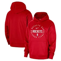 Men's Nike Red Houston Rockets 2024/25 Spotlight On-Court Practice Performance Pullover Hoodie