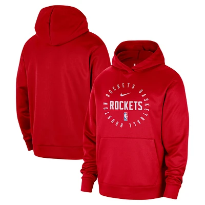 Men's Nike Red Houston Rockets 2024/25 Spotlight On-Court Practice Performance Pullover Hoodie