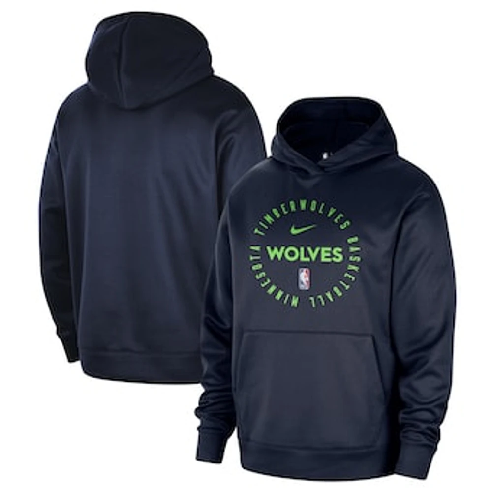 Men's Nike Navy Minnesota Timberwolves 2024/25 Spotlight On-Court Practice Performance Pullover Hoodie