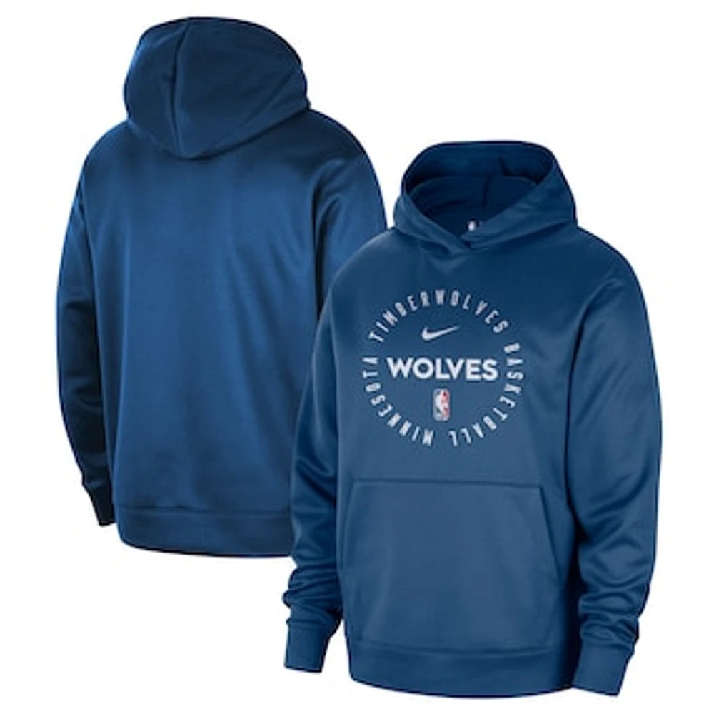 Men's Nike Blue Minnesota Timberwolves 2024/25 Spotlight On-Court Practice Performance Pullover Hoodie