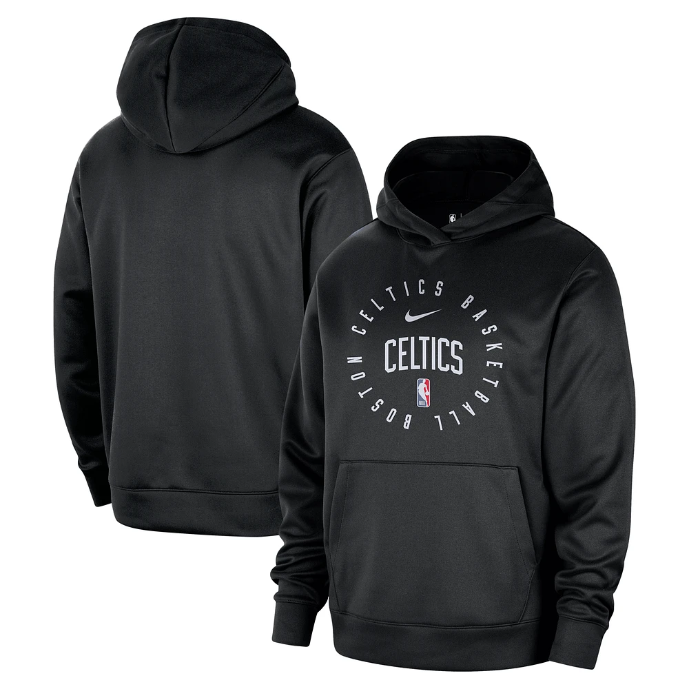 Men's Nike Black Boston Celtics 2024/25 Spotlight On-Court Practice Performance Pullover Hoodie