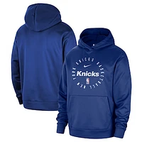 Men's Nike Blue New York Knicks 2024/25 Spotlight On-Court Practice Performance Pullover Hoodie