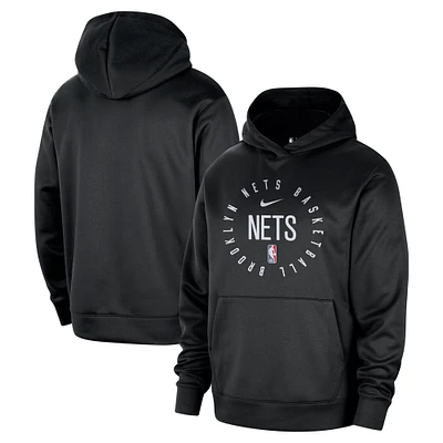 Men's Nike Black Brooklyn Nets 2024/25 Spotlight On-Court Practice Performance Pullover Hoodie