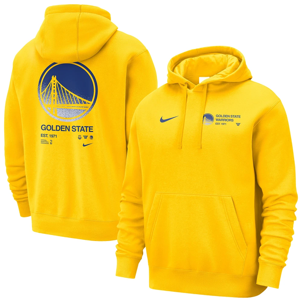 Men's Nike Gold Golden State Warriors Courtside Club Pullover Hoodie