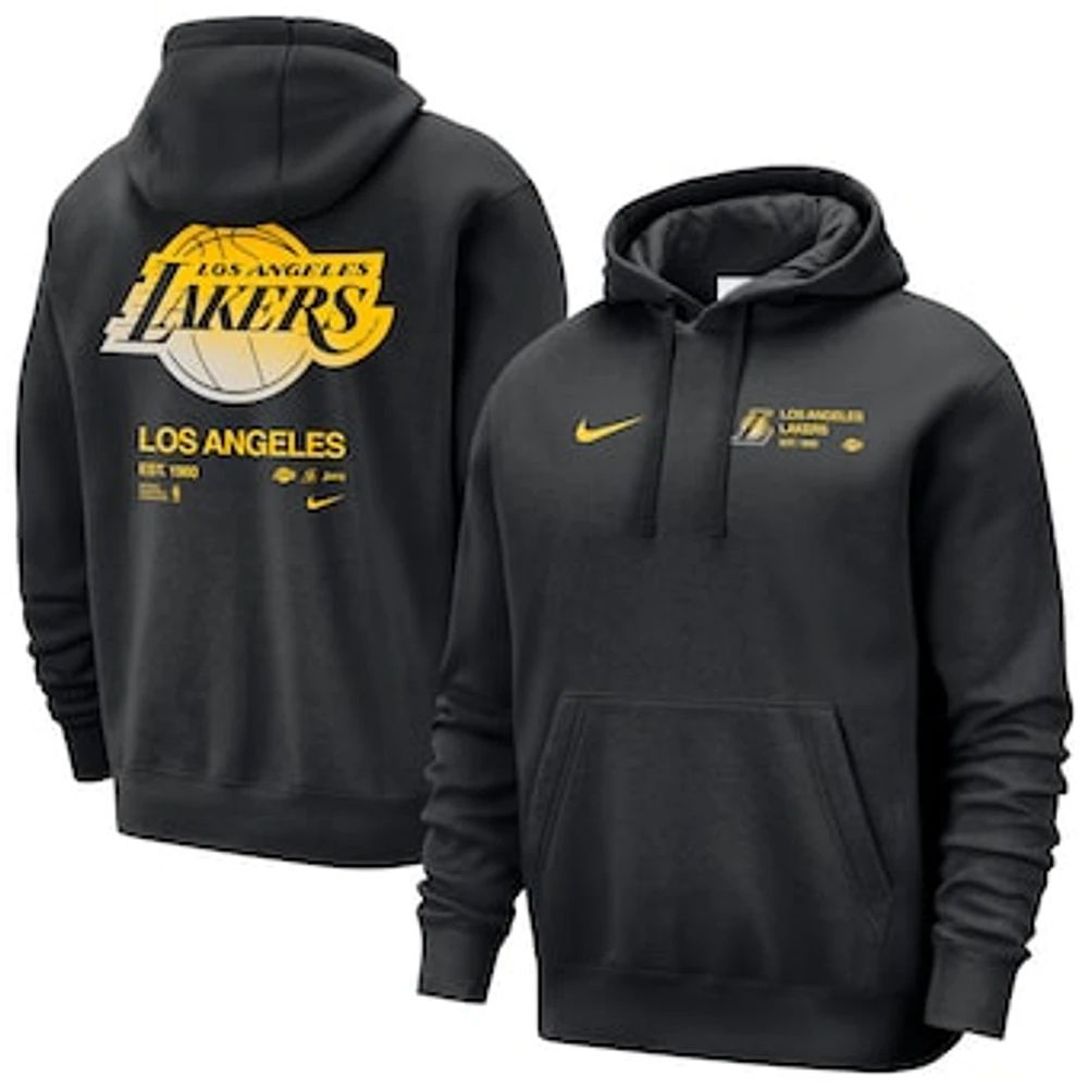 Men's Nike Black Los Angeles Lakers Courtside Club Pullover Hoodie