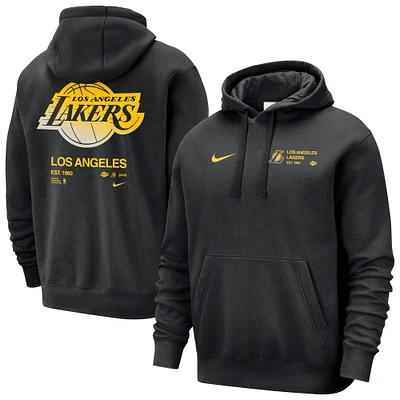 Men's Nike Black Los Angeles Lakers Courtside Club Pullover Hoodie