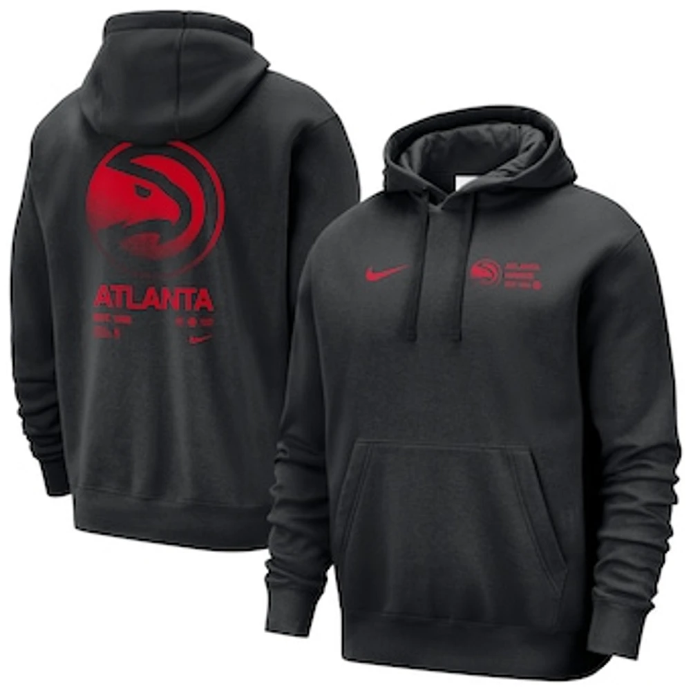 Men's Nike Black Atlanta Hawks Courtside Club Pullover Hoodie