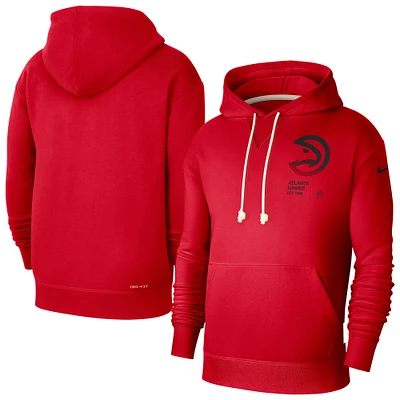 Men's Nike  Red Atlanta Hawks Courtside Standard Issue Premium Performance Pullover Hoodie