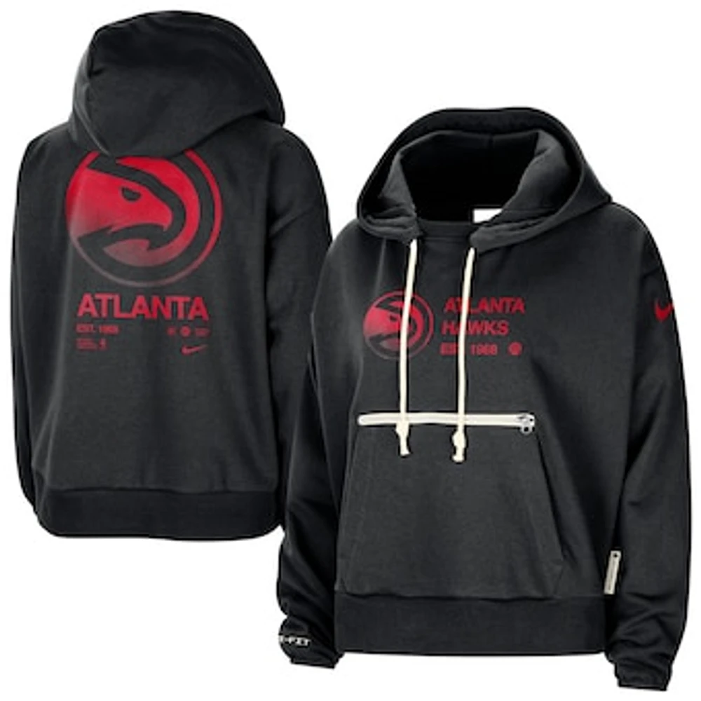 Women's Nike Black Atlanta Hawks Courtside Standard Issue Performance Pullover Hoodie