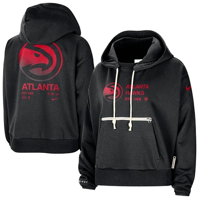 Women's Nike Black Atlanta Hawks Courtside Standard Issue Performance Pullover Hoodie