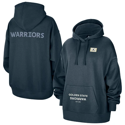 Women's Jordan Brand  Navy Golden State Warriors Courtside Statement Edition Oversize Pullover Hoodie