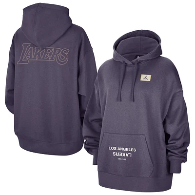 Women's Jordan Brand  Purple Los Angeles Lakers Courtside Statement Edition Oversize Pullover Hoodie