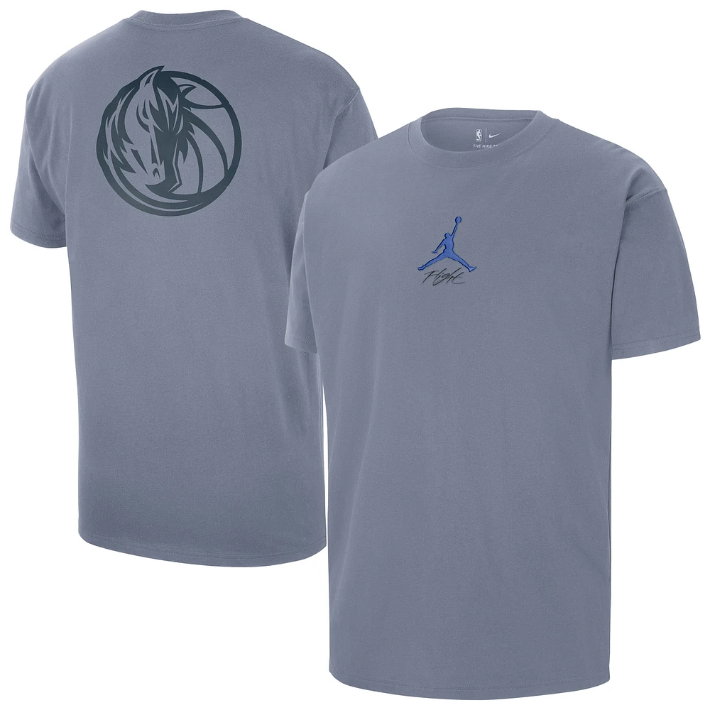 Men's Jordan Brand Blue Dallas Mavericks Statement Edition Jumpman Flight Heavyweight T-Shirt