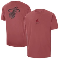 Men's Jordan Brand Red Miami Heat Statement Edition Jumpman Flight Heavyweight T-Shirt