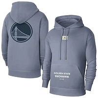 Men's Jordan Brand Gray Golden State Warriors Courtside Statement Edition Pullover Hoodie