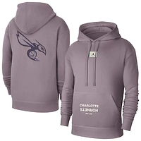 Men's Jordan Brand Purple Charlotte Hornets Courtside Statement Edition Pullover Hoodie