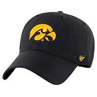 Men's '47 Black Iowa Hawkeyes Clean Up brrr° Adjustable Hat