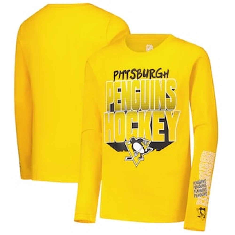 Youth Gold Pittsburgh Penguins Standout Long Sleeve T-Shirt