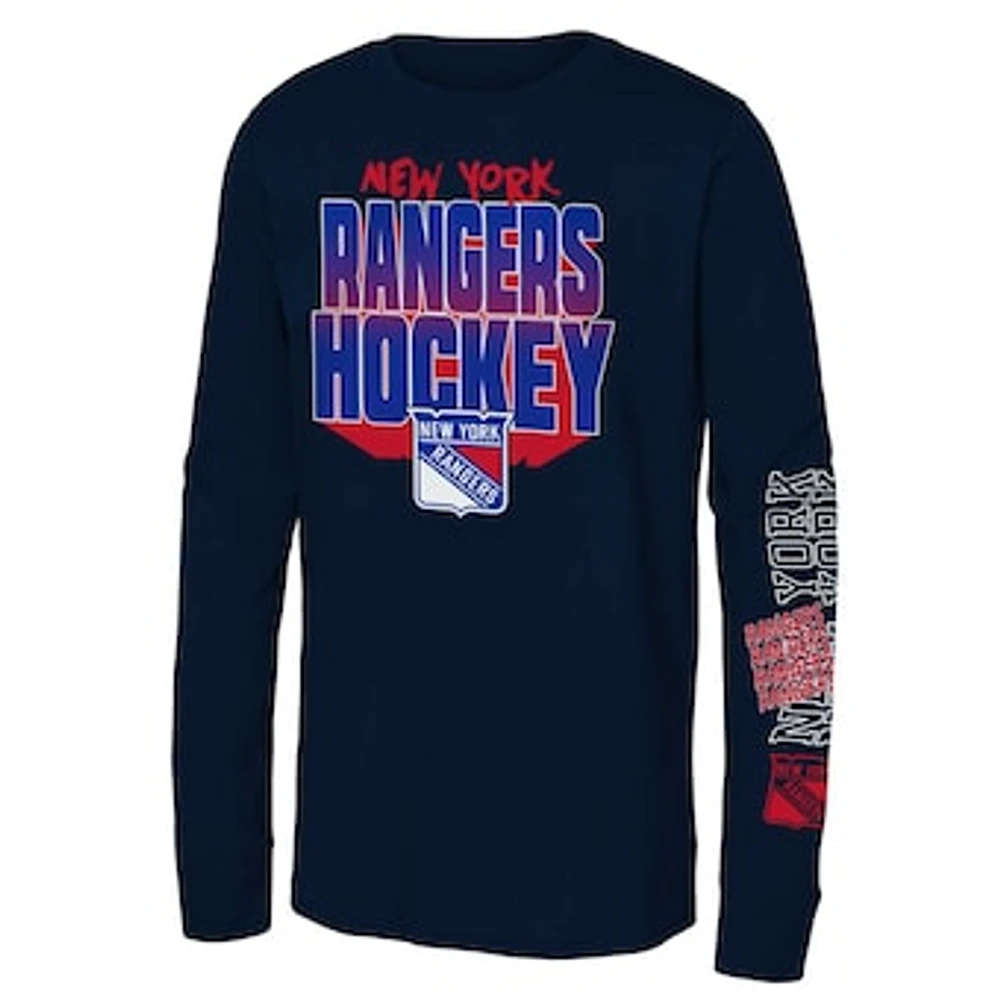 Youth Navy New York Rangers Standout Long Sleeve T-Shirt