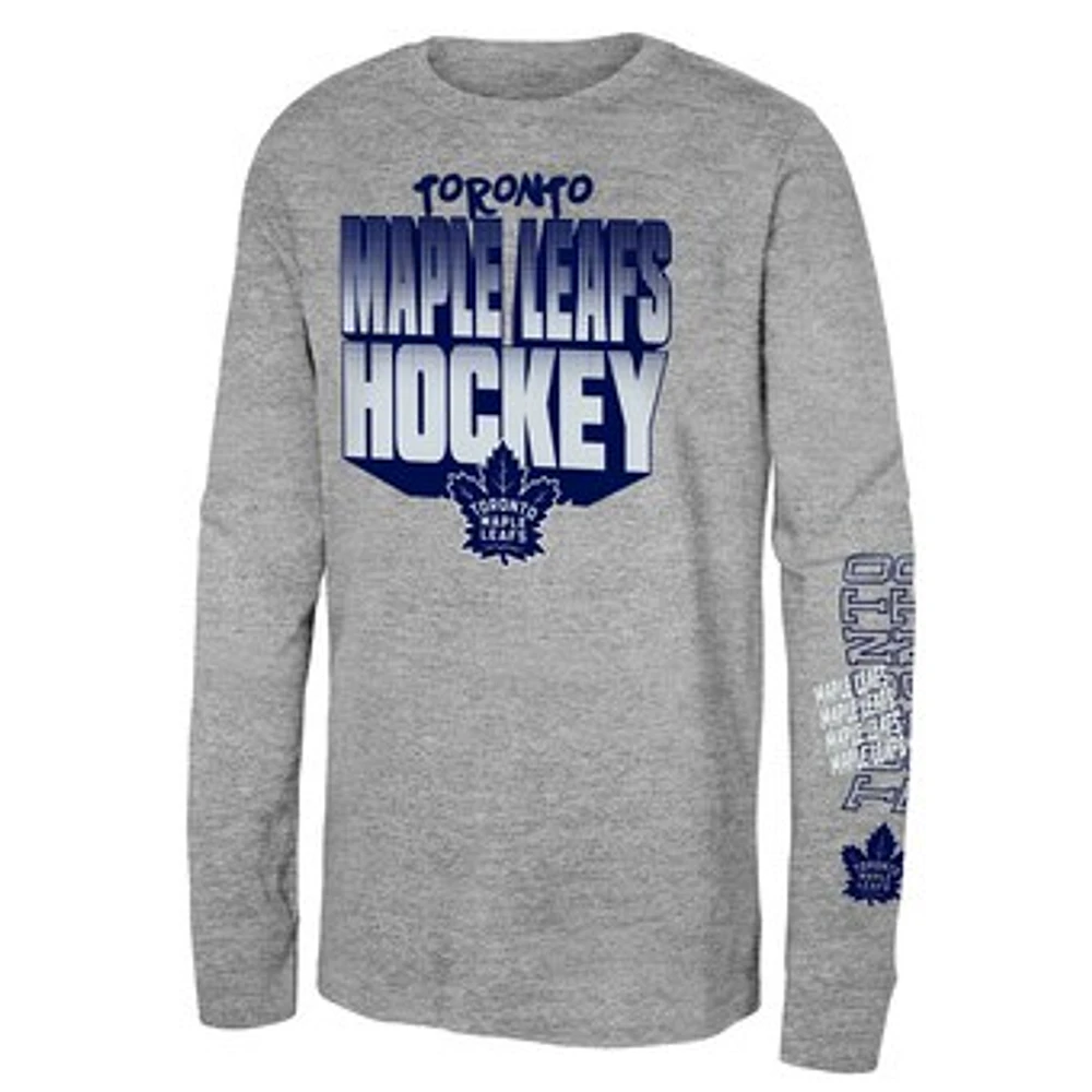 Youth Heather Gray Toronto Maple Leafs Standout Long Sleeve T-Shirt