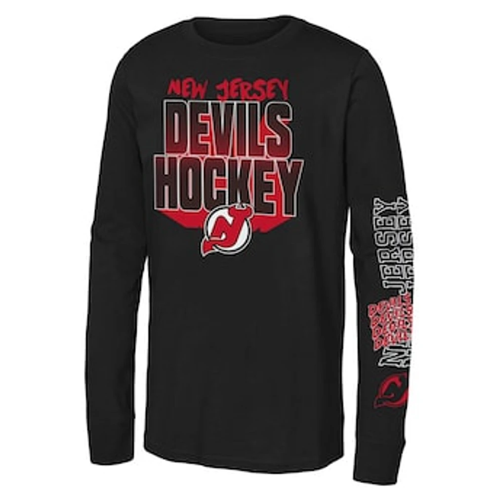 Youth Black New Jersey Devils Standout Long Sleeve T-Shirt