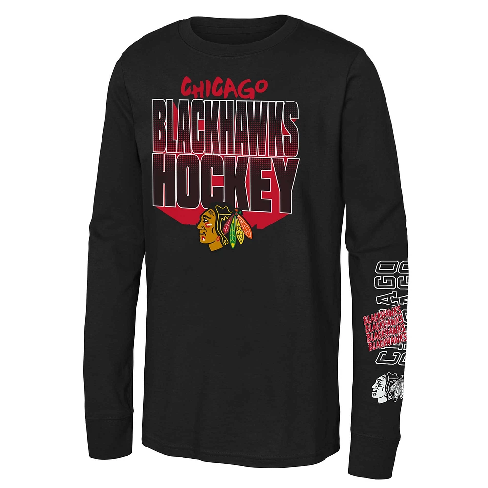 Youth Black Chicago Blackhawks Standout Long Sleeve T-Shirt