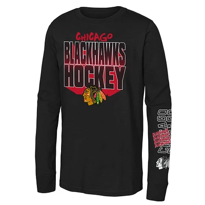 Youth Black Chicago Blackhawks Standout Long Sleeve T-Shirt