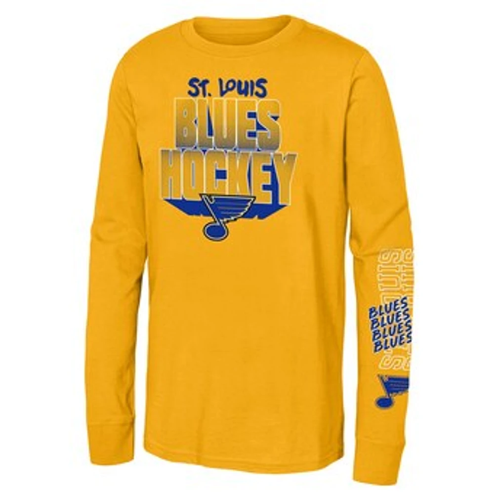 Youth Gold St. Louis Blues Standout Long Sleeve T-Shirt