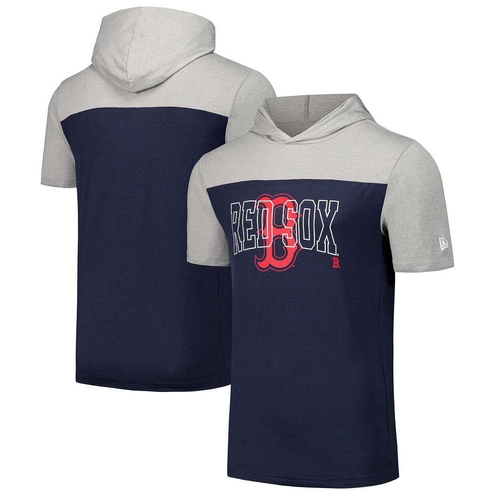 Men's New Era Navy Boston Red Sox Active Brushed Hoodie T-Shirt