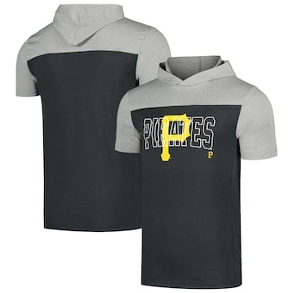 Men's New Era Black Pittsburgh Pirates Active Brushed Hoodie T-Shirt