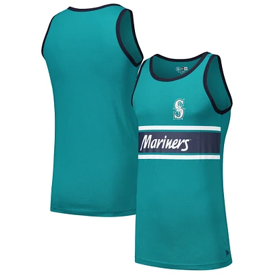 Men's New Era Aqua Seattle Mariners Jersey Ringer Tank Top