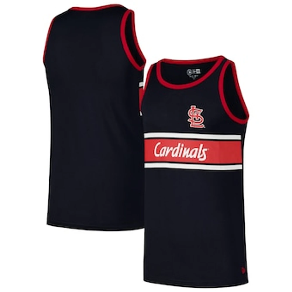 Men's New Era Navy St. Louis Cardinals Jersey Ringer Tank Top