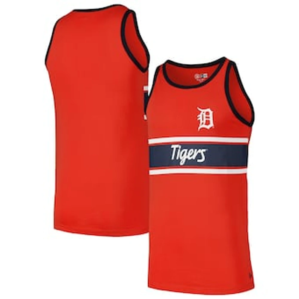 Men's New Era Orange Detroit Tigers Jersey Ringer Tank Top