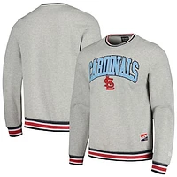 Men's New Era Heather Gray St. Louis Cardinals Throwback Classic Pullover Sweatshirt