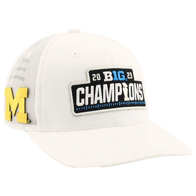 Men's Zephyr  White Michigan Wolverines 2023 Big Ten Football Conference Champions Locker Room Adjustable Trucker Hat