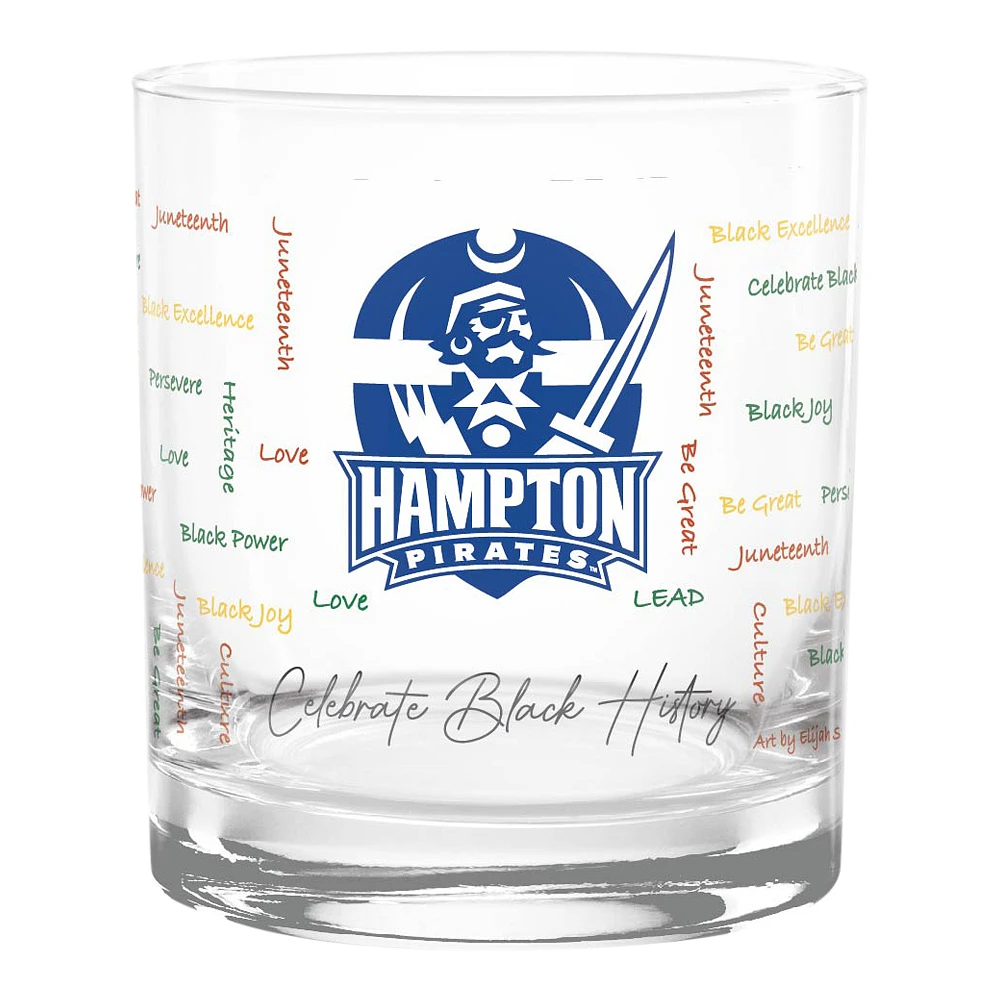 Hampton Pirates 14oz. Black History Month Rocks Glass