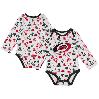 Infant White Carolina Hurricanes Quick Learner Long Sleeve Bodysuit