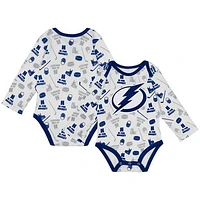 Infant White Tampa Bay Lightning Quick Learner Long Sleeve Bodysuit