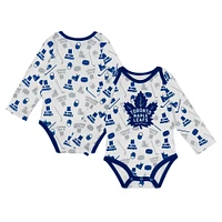 Infant White Toronto Maple Leafs Quick Learner Long Sleeve Bodysuit