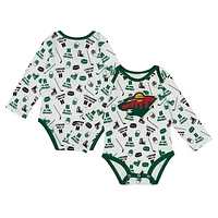 Infant White Minnesota Wild Quick Learner Long Sleeve Bodysuit