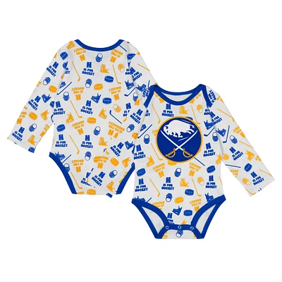 Infant White Buffalo Sabres Quick Learner Long Sleeve Bodysuit