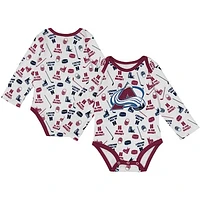 Infant White Colorado Avalanche Quick Learner Long Sleeve Bodysuit