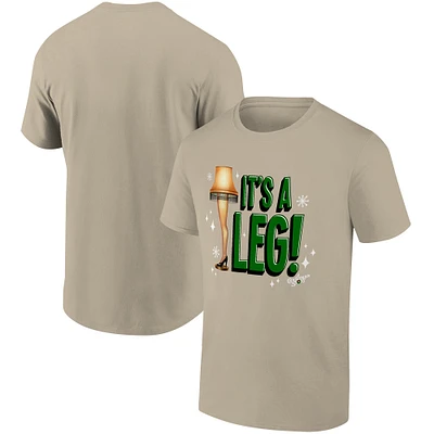 Men's Ripple Junction Tan A Christmas Story It's Leg! Holiday Graphic T-Shirt