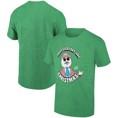 Men's Ripple Junction Heather Kelly Green Elf Treat Every Day Like Christmas Holiday Graphic T-Shirt