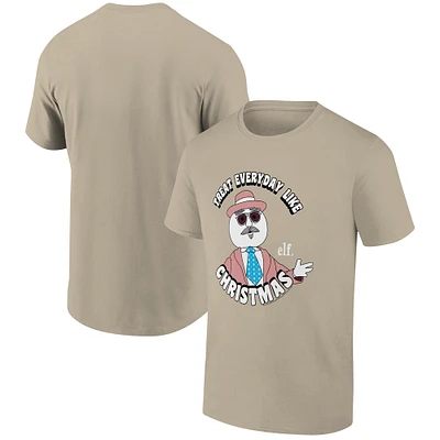 Men's Ripple Junction Tan Elf Treat Every Day Like Christmas Holiday Graphic T-Shirt